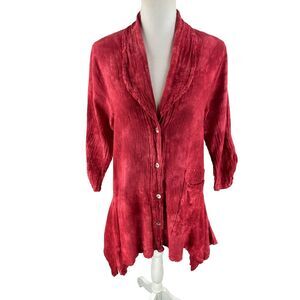 Cottonways Womens 1 (S/M)‎ Draped Tunic Lagenlook Cardigan Tie Dye Boho Gauze